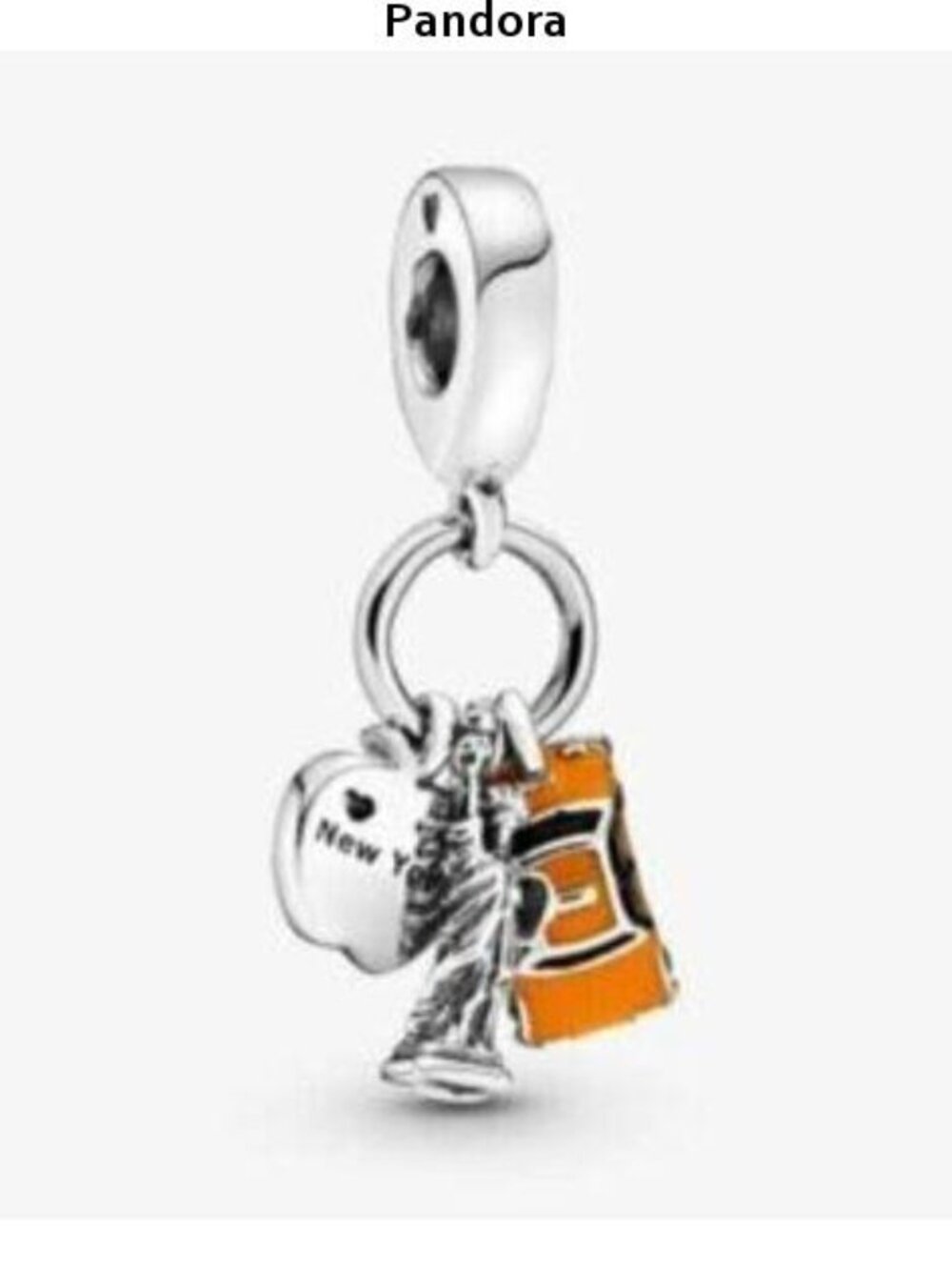 Symbols of New York City Dangle Charm For Pandora Bracelet Sterling Silver